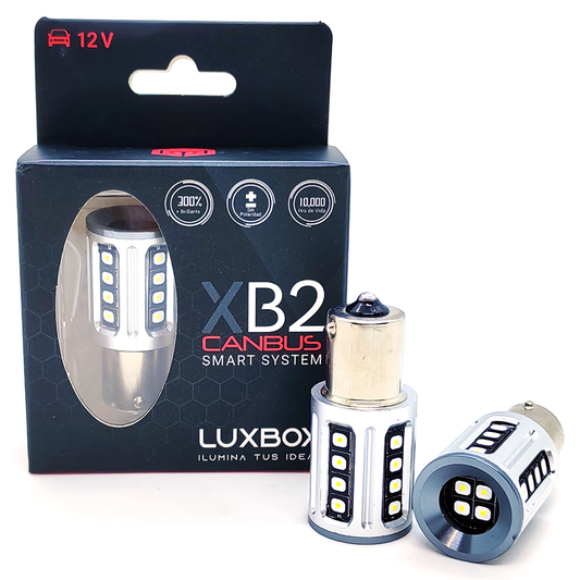 Focos Led Canbus XB2 Luxbox Para Stop Direccionales Reversa